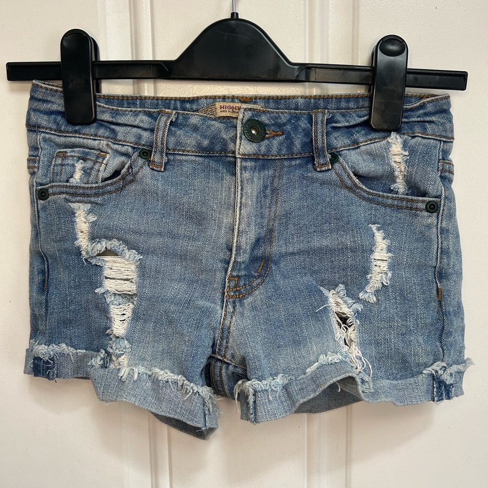 Highway ripped Jean shorts (jorts), light blue, small